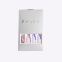 New Designs Full Cover False Nail Sets Art Press Glitter False Nails 24pcs